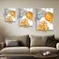 Gold Tropical Leaf Wood Print Wall Art Set of 3