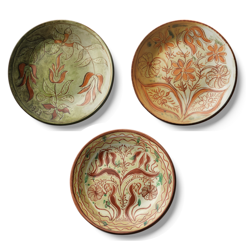 Set of 3 Assorted Nature Theme Wall Plates Art Décor