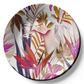 Vintage Tropical Flowers Ceramic Wall Plate for Classic Interiors