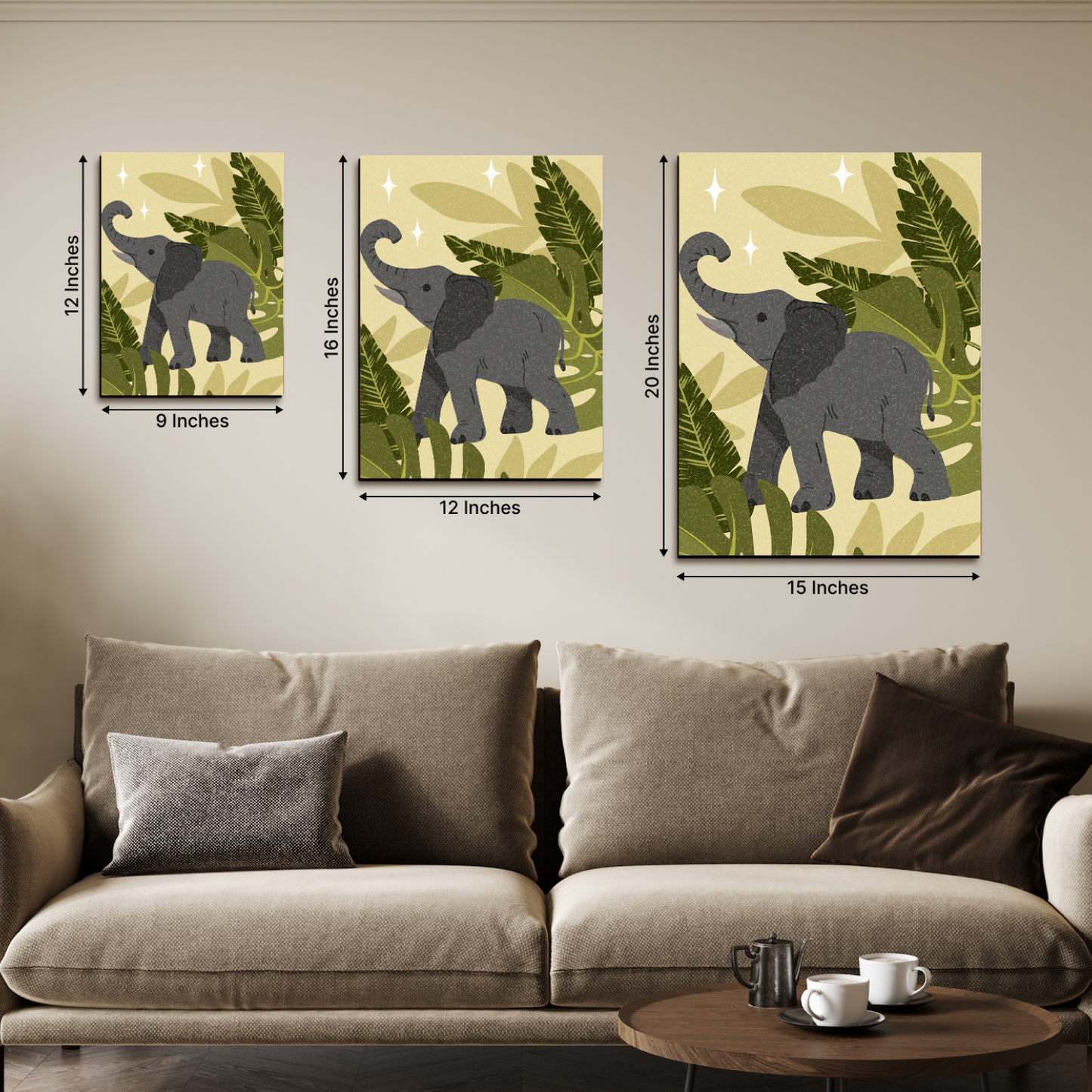 Animal Theme Boho Wood Print Wall Art Set of 3