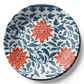 Blue and Red Floral Ceramic Wall Plate For Home Décor