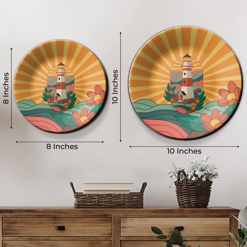 modern decorative Retro Lighthouse Ceramic wall plates