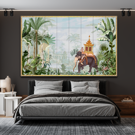 Royal Elephant in Kingdom Wooden Wall Tiles