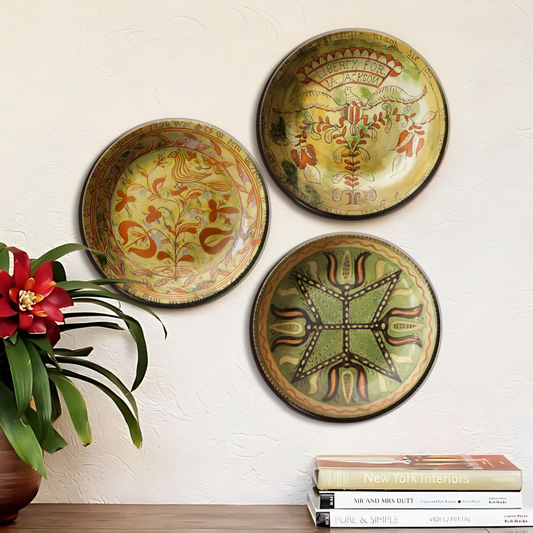 Set of 3 Assorted German Dish Art Wall Plates Art Décor for Culinary-inspired Home Accents