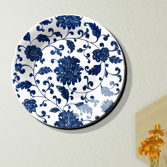 Vintage Floral Pattern Royal Wall Plate For Home Décor