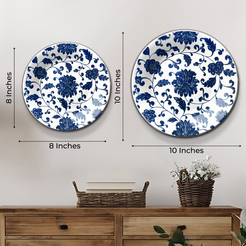 Vintage Floral Pattern Royal Wall Plate For Home Décor