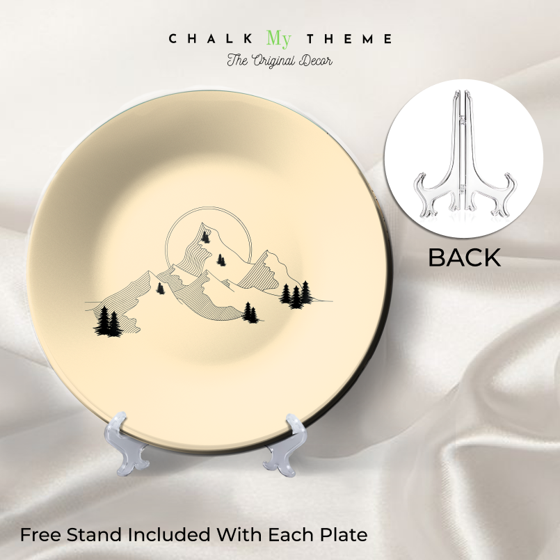 Abstract landscape designs ceramic wall hanging plates