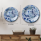 Blue and White Vintage Floral Art  Luxury Wall Plate