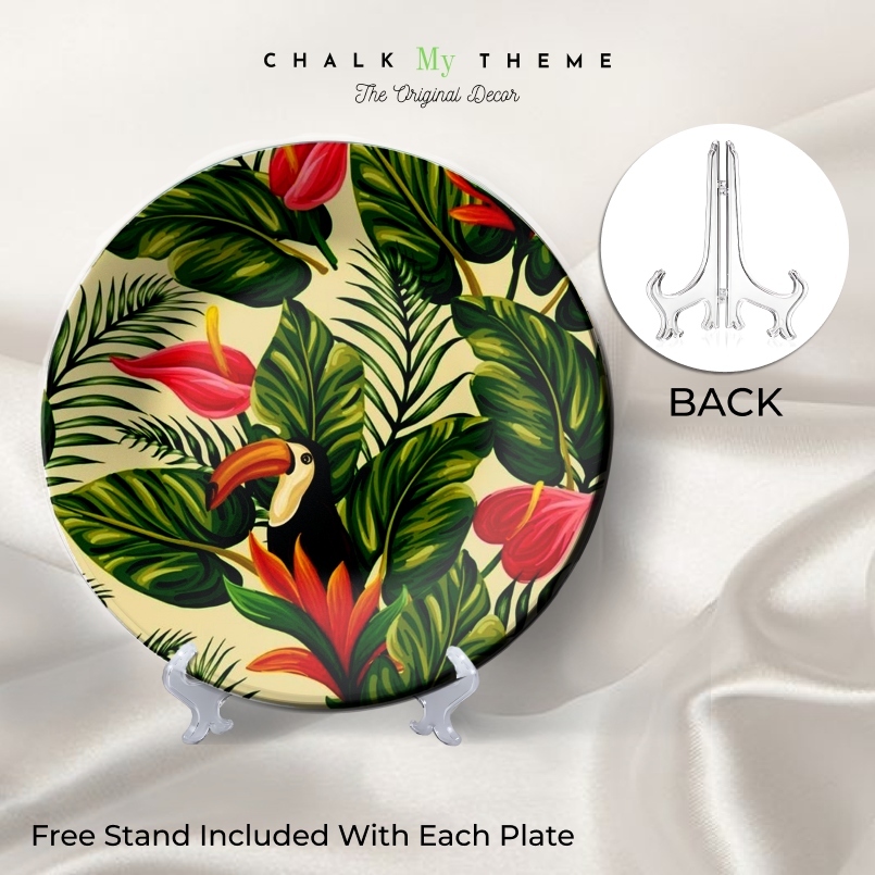 stylish Tropical Paradise Inspired Wall Plate Home Décor