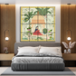Women Sitting In Cabana Royal Wood Print Wooden Wall Tiles Set