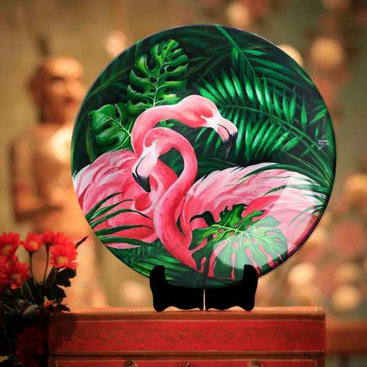 Pink Flamingos Wall Plate Home Décor