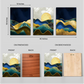Blue & Gold Landscape Wood Print Wall Art Set of 3