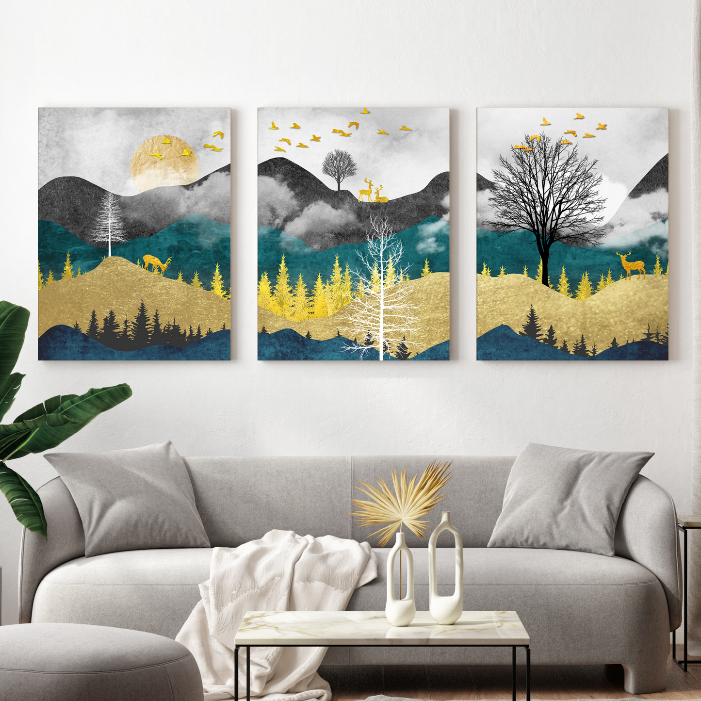 Landscape Wood Print Wall Art Set of 3
