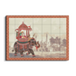 Emperor Riding Elephant Decorative Wood Print Wooden Wall Tiles Set