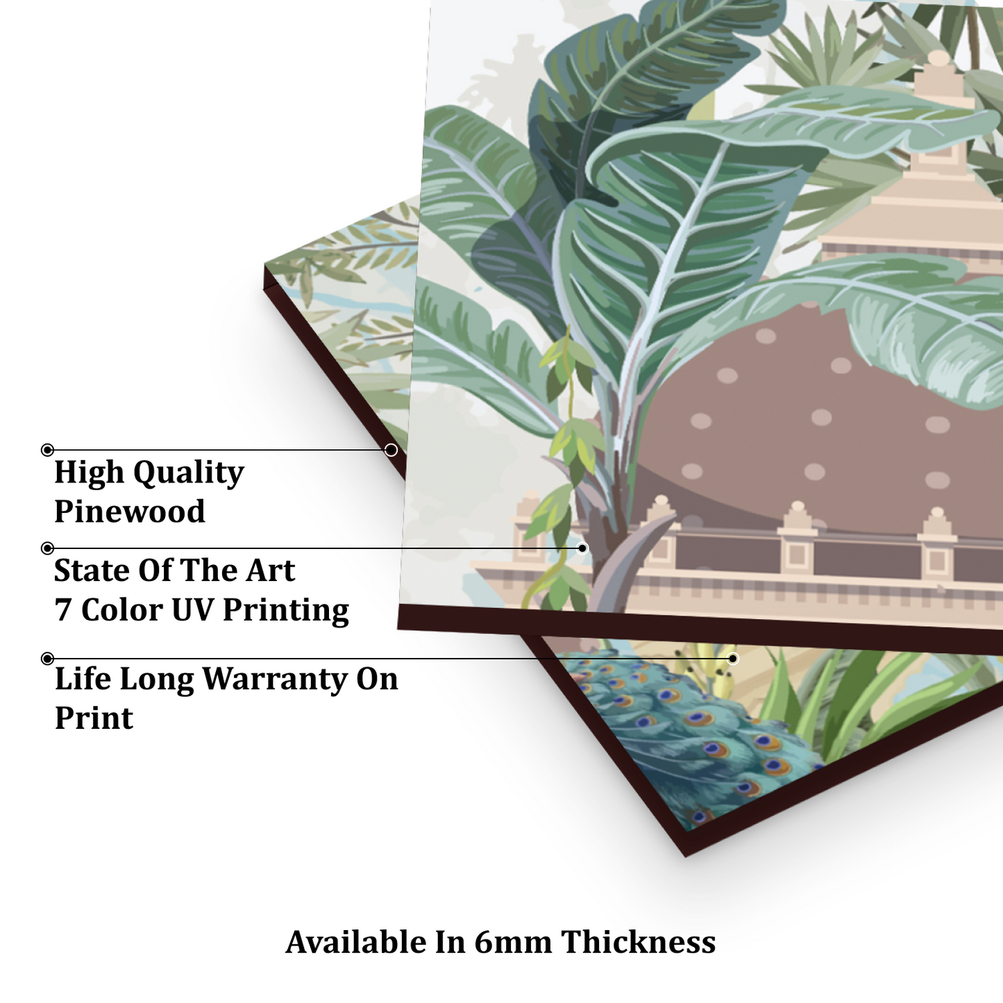 Emperor Riding Horse, Standing Woman In A Garden Wood Print Wooden Wall Tiles Set
