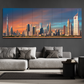 Dubai Skyline Wood Print Wooden Wall Tiles Set