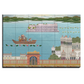 Indian Singer And Dancer In A Boat Wood Print Luxurious Wooden Wall Tiles Set