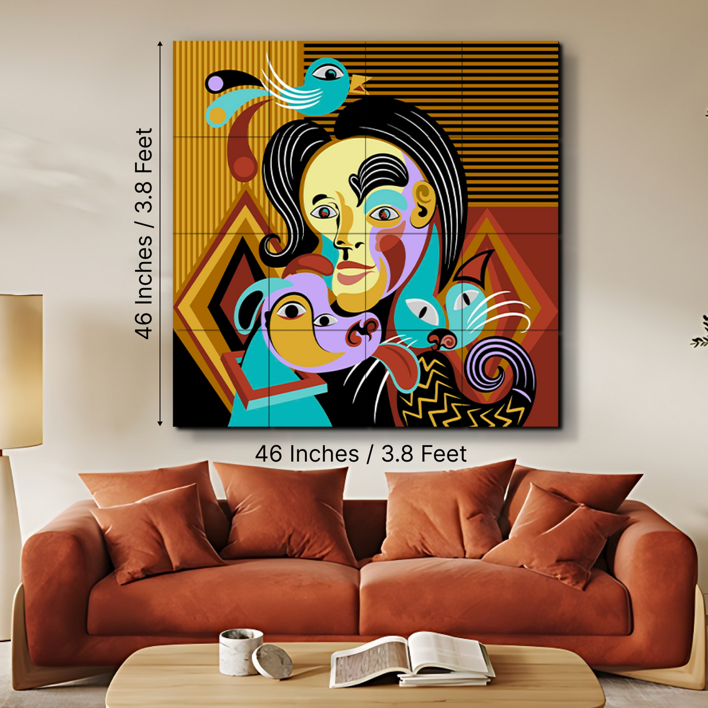 Abstract Face Portrait Luxury Wall Tiles Set