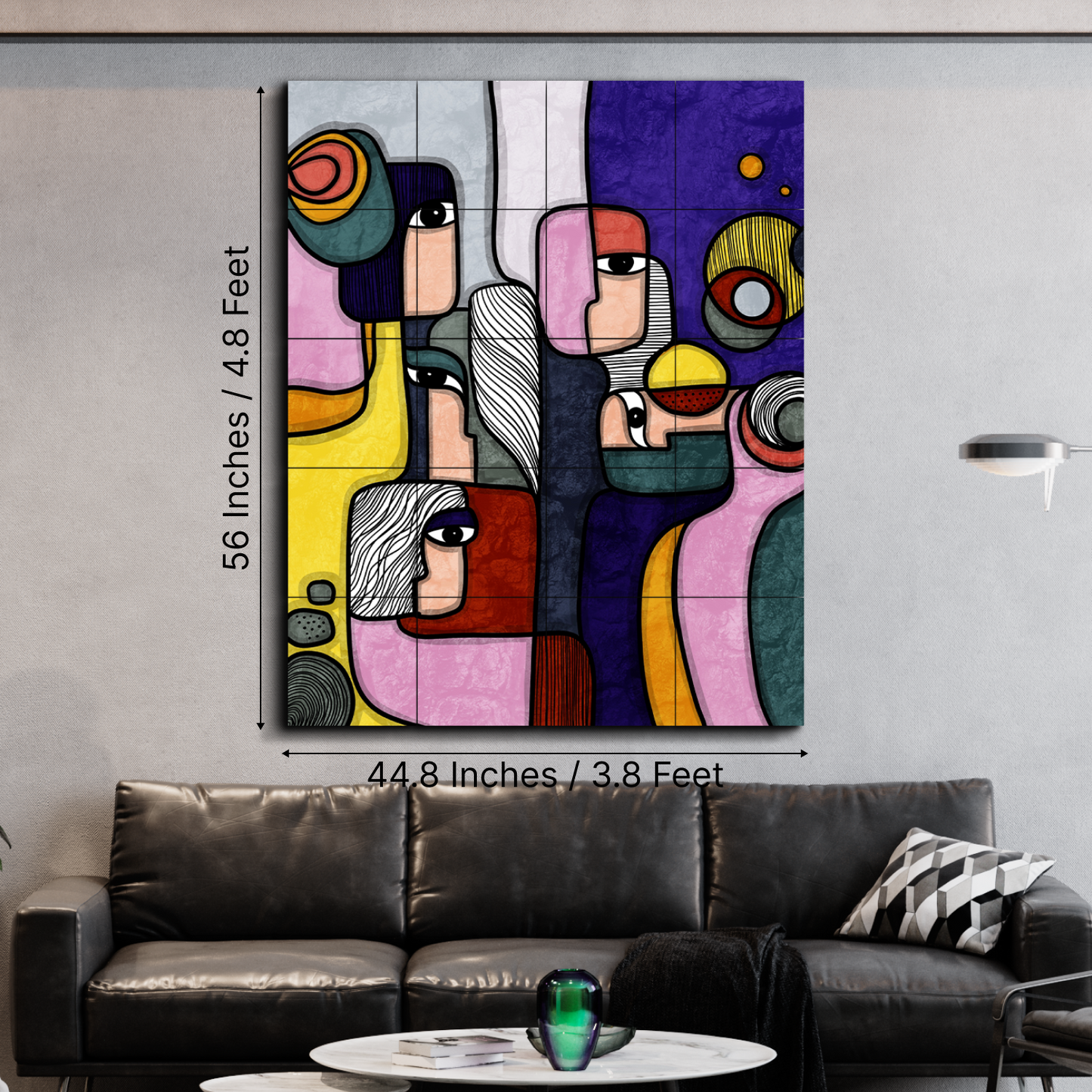 5 Faces Abstract Portrait Luxury Wall Tiles Set