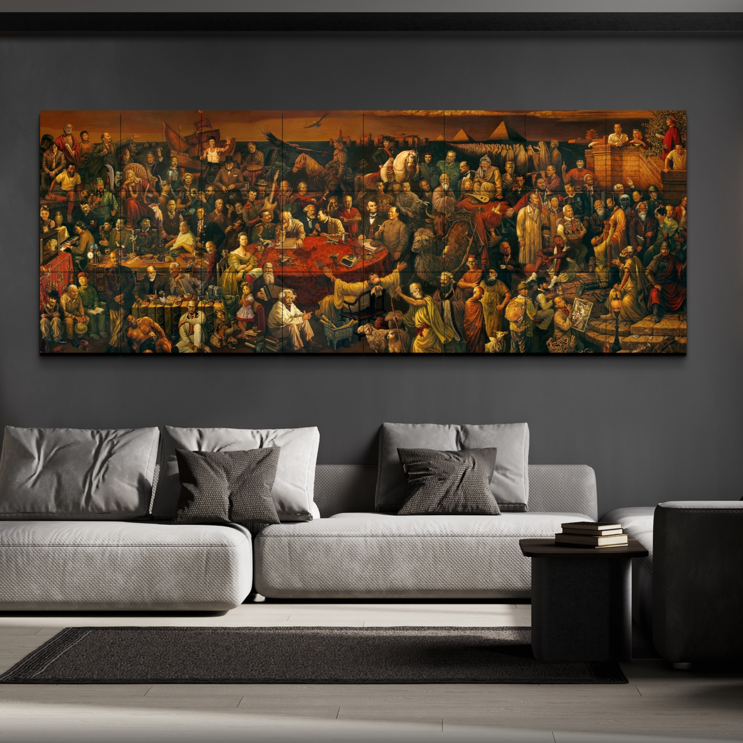 The Internet Sensation Dinner Party With 104 Famous Personalities Wood Print Wooden Wall Tiles Set