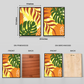 Abstract Botanical Leaf Wood Print Wall Art Set of 2