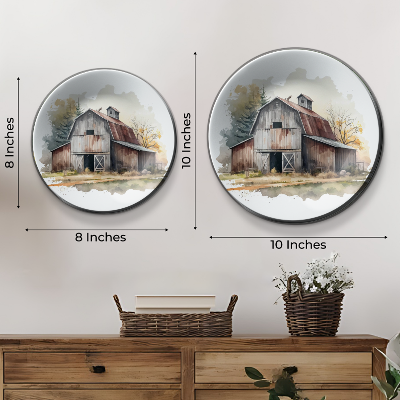 set of 3 Artisanal Country Home Wall Plates Art Décor Collection