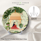 Trio of Woman, Cow, and Lotus Wall Plates Décor Pieces for Graceful Home Settings