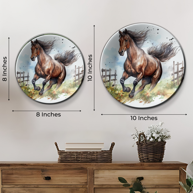 Set of 5 Farmhouse and Horses Wall Plates Art Wall Décor