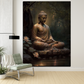 Meditating Buddha Wood Print Wooden Wall Tiles Set