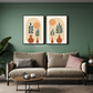 Botanical Contemporary Wood Print Wall Art Set of 2