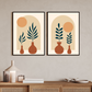 Botanical Contemporary Wood Print Wall Art Set of 2