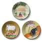 Artisanal Woman, Cow, and Lotus Wall Plates Décor Collection for Peaceful Wall Displays
