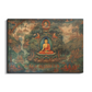 Meditating Buddha and Monks Wood Print Wooden Wall Tiles Set