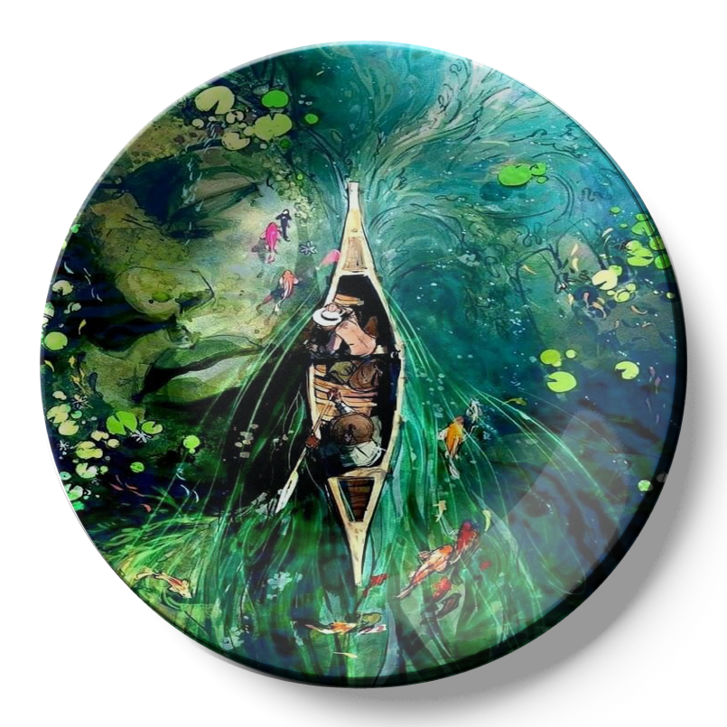 nature inspired kayak lake decorative wall plates for business