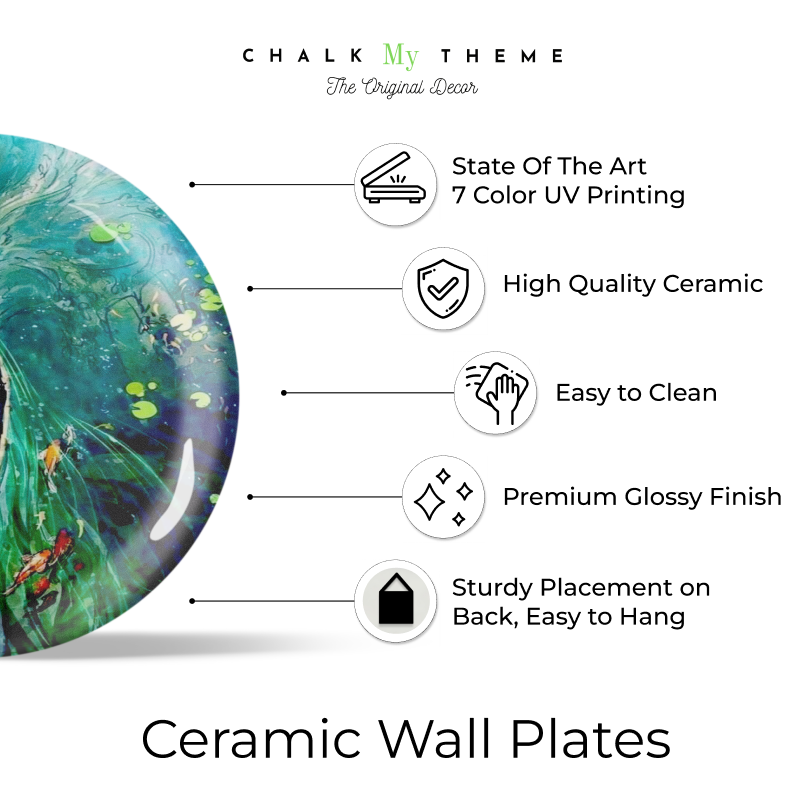 decorative kayak lake ceramic wall plate