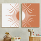 Abstract Sun Mid Century Wood Print Wall Art Set of 2