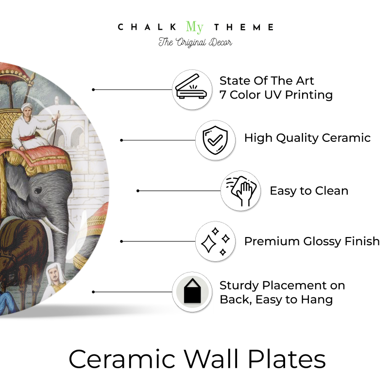 Boho Girl Ceramic Wall Plate Home Décor