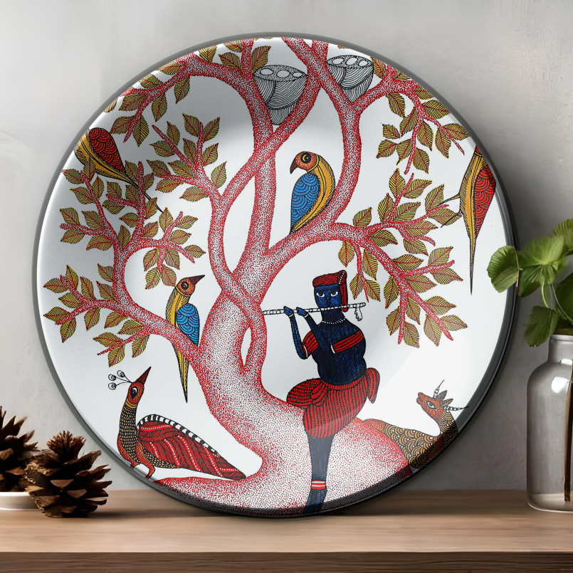 beautiful parrot and peacock based ceramic wall plates for home decor