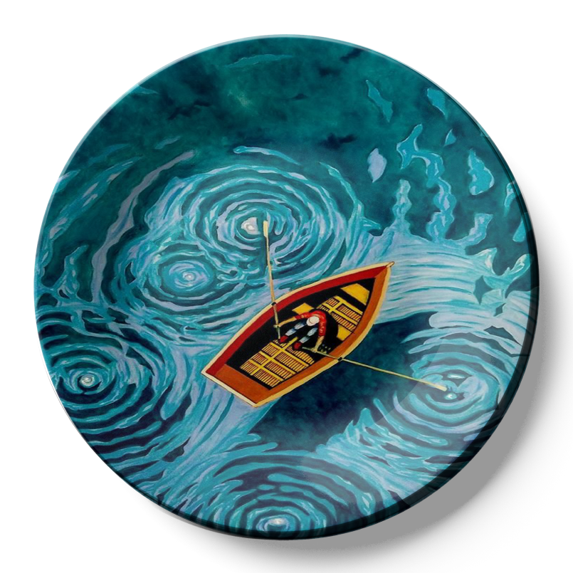 modern decorative Lake scene wall plate