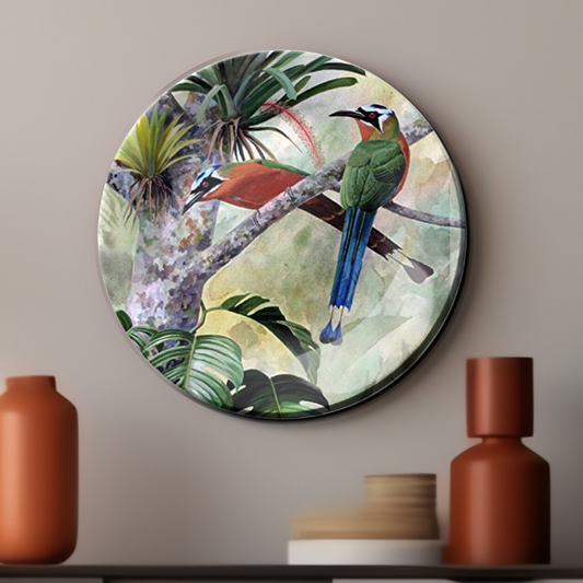 Tropical Birds wall decor ceramic plates