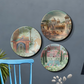 Exquisite Set of 3 Royal Garden and Building Wall Plates for home decor