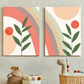 Rainbow With Leaf Wood Print Wall Art Set of 2