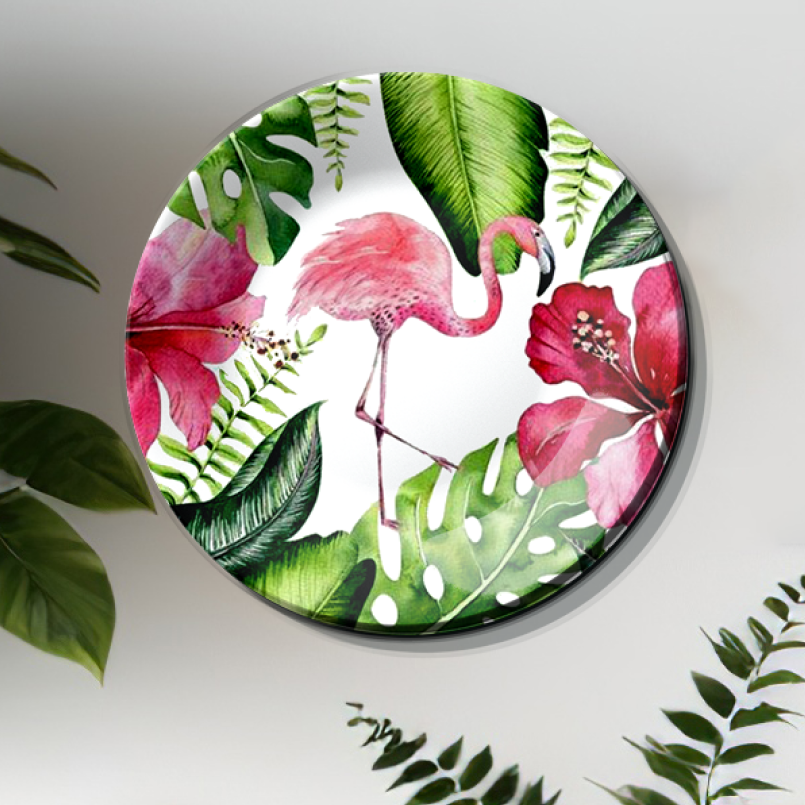 decorative flamingo wall plate art 