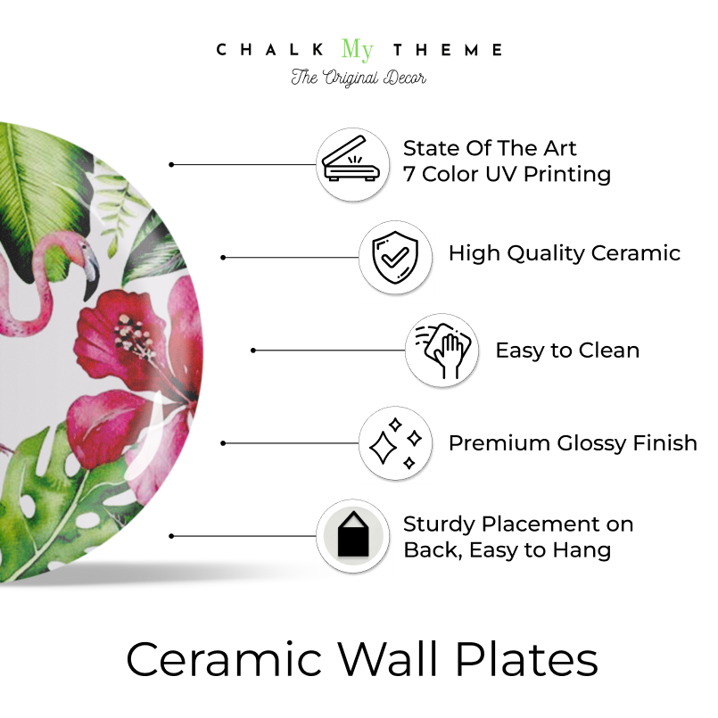 exclusive flamingo  design wall plates home decor