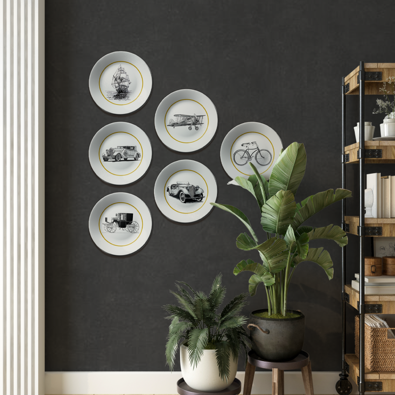 Vintage-inspired Wall Décor with Transport Themes wall plates 