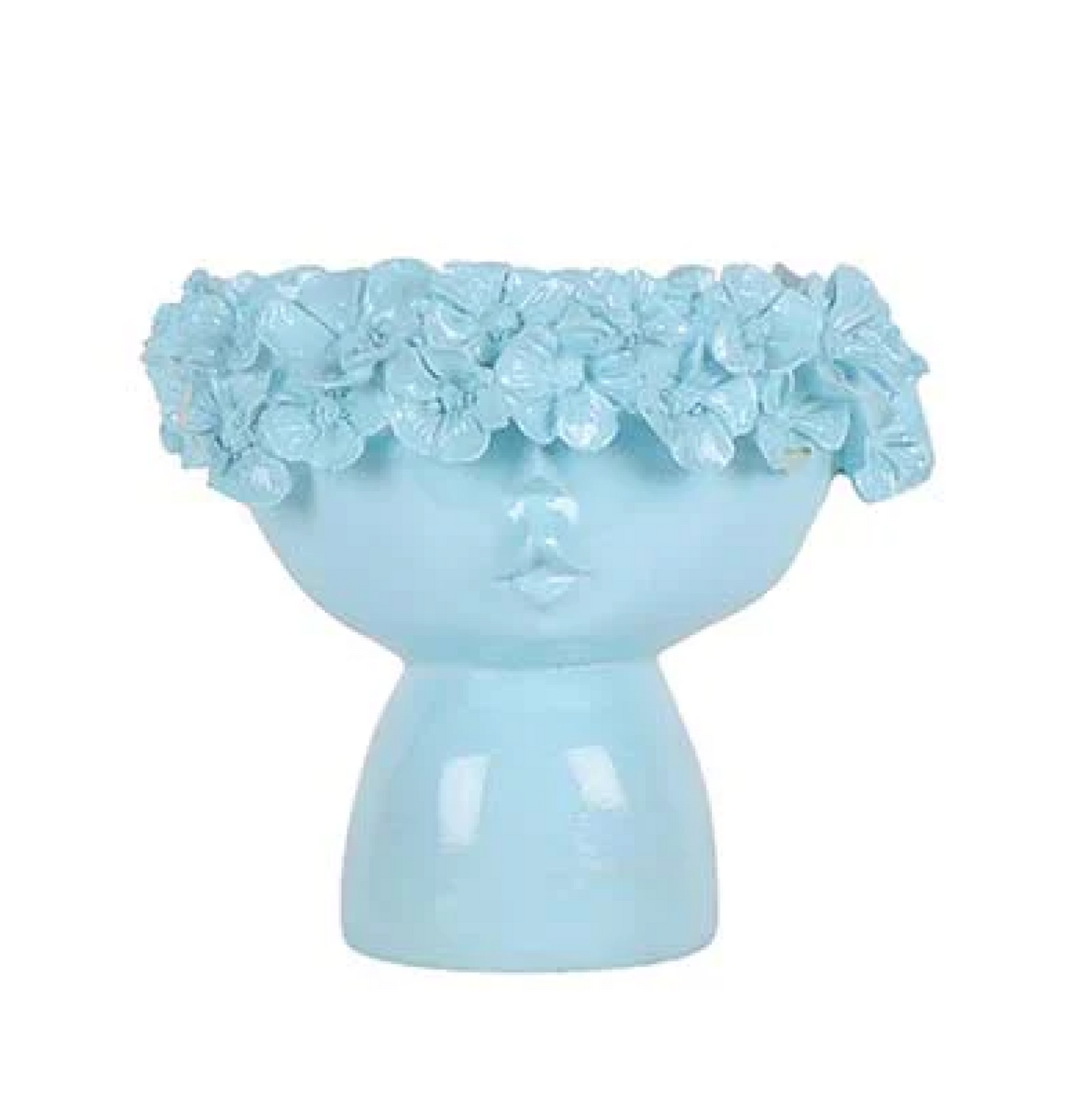 Female Flowers Head Ceramic Planter For Home Décor