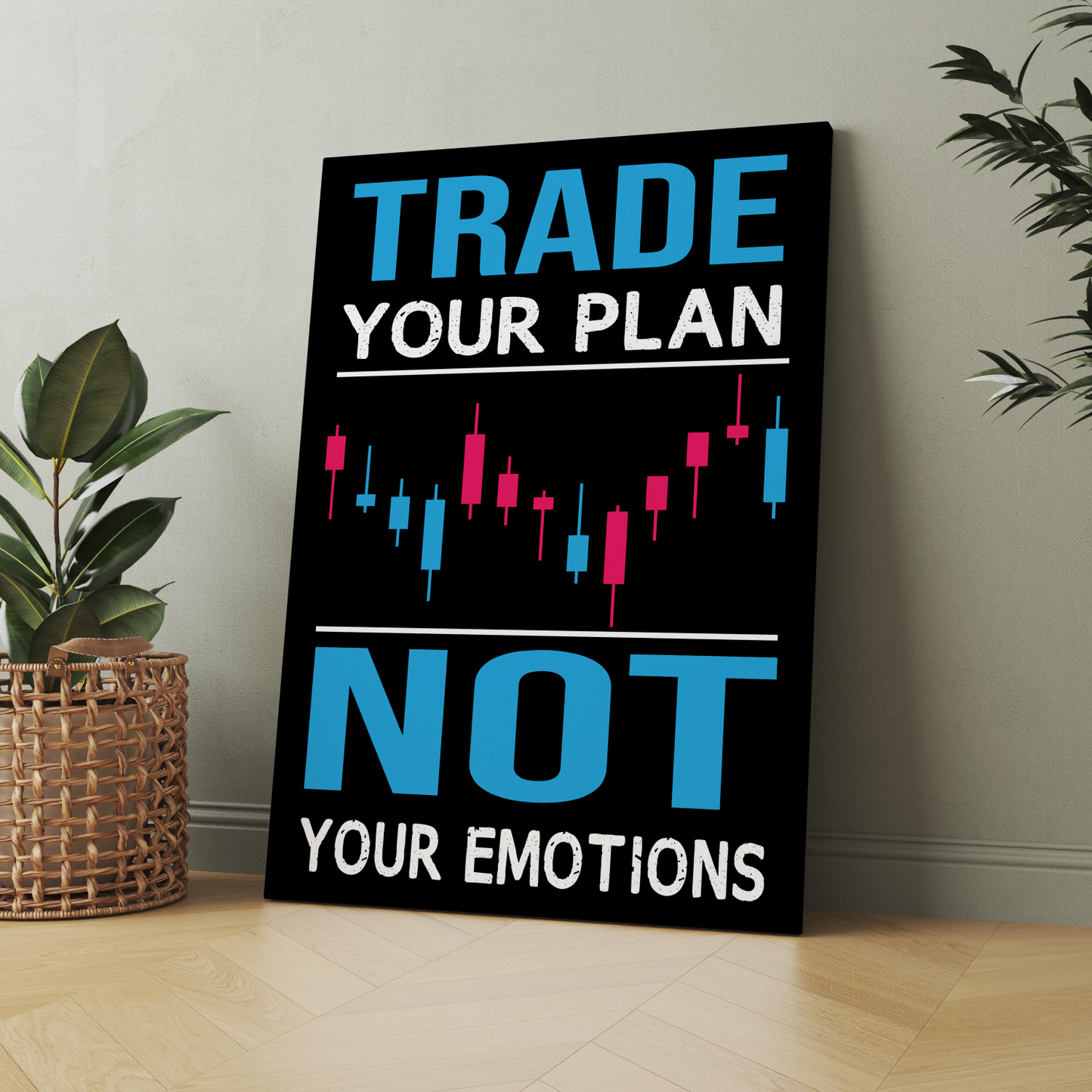 Trade Your Plan Not Emotions Wood Print Wall Art