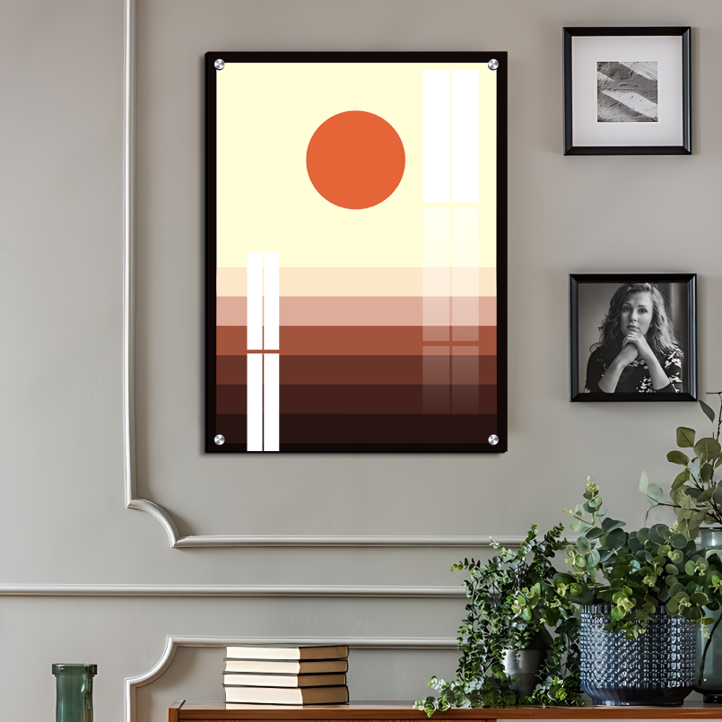 Beige Ombre Wood Print Wall Art
