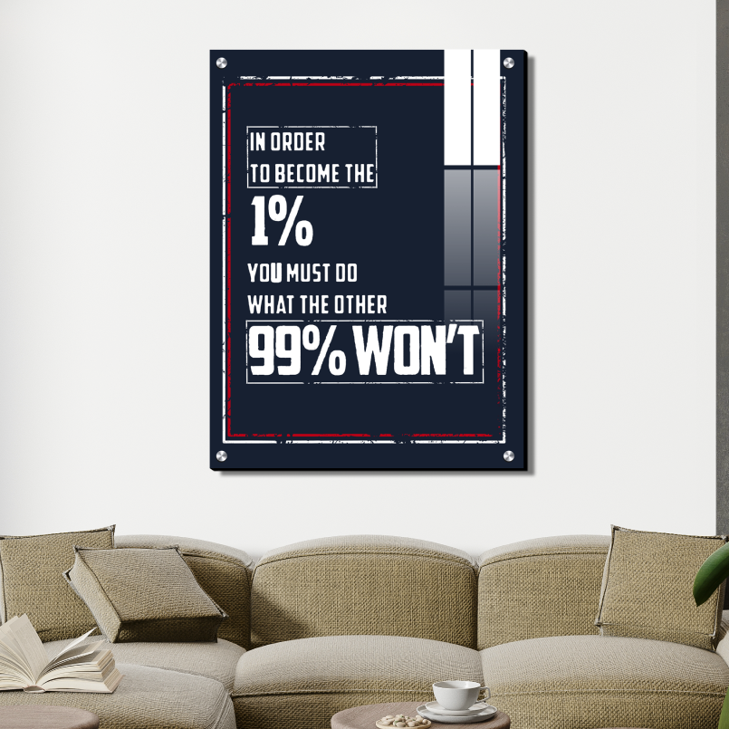 1% Selfmotivational Inspired Quotes Wood Print Wall Art