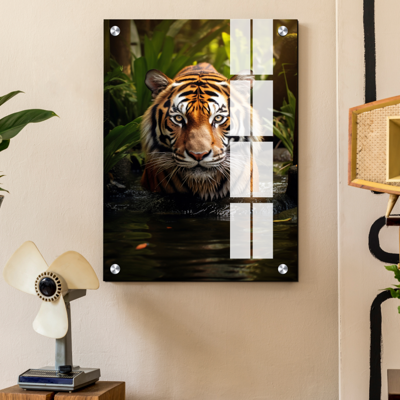 Focused Lion Wood Print Wall Art